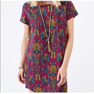 Braeve Womens XS Dress Purple Pullover Short Sleeve Floral Woven